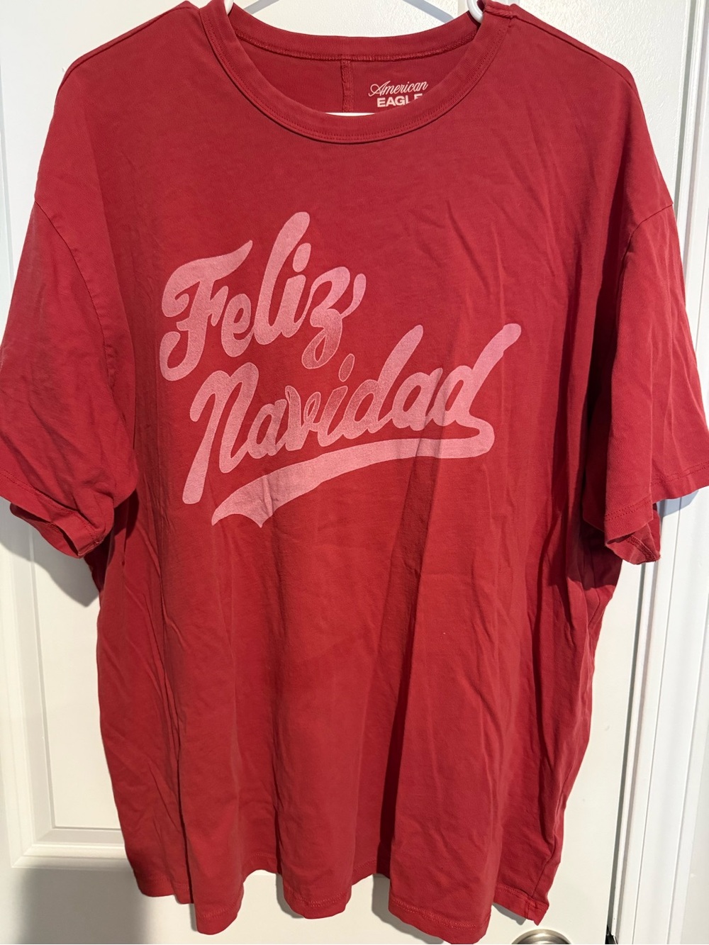 American Eagle Outfitters Red Feliz Navidad Graphic Tee